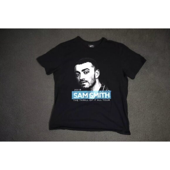 Nike Dri-Fit T-Shirt Mens XL Black Sam Smith The Thrill Of It All Tour Graphic - Picture 1 of 6